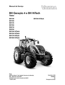 Valtra BH144, BH154, BH174 ,BH194, BH214, BH224 HiTech tractor pdf workshop service manual PT - Valtra manuals