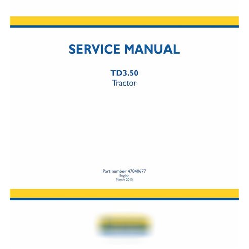 Manual de servicio pdf del tractor New Holland TD3.50