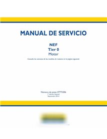 Manual de serviço em pdf do motor New Holland CNH NEF Tier 0 FCE0454, F4CE0484, F4CE0654, F4DFA613, F4HE0484D