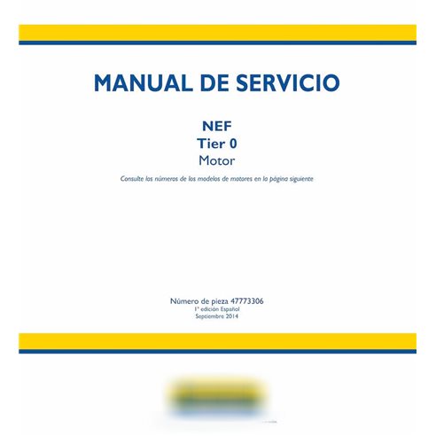 New Holland CNH NEF Tier 0 FCE0454, F4CE0484, F4CE0654, F4DFA613, F4HE0484D engine pdf service manual ES
