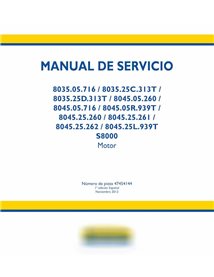 Manual de serviço em pdf do motor New Holland S8000 série 8035, 8045 ES
