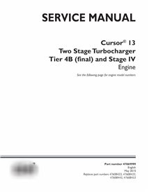 New Holland Cursor 13 Two Stage TurbochargerTier 4B and Stage IV engine pdf service manual 
