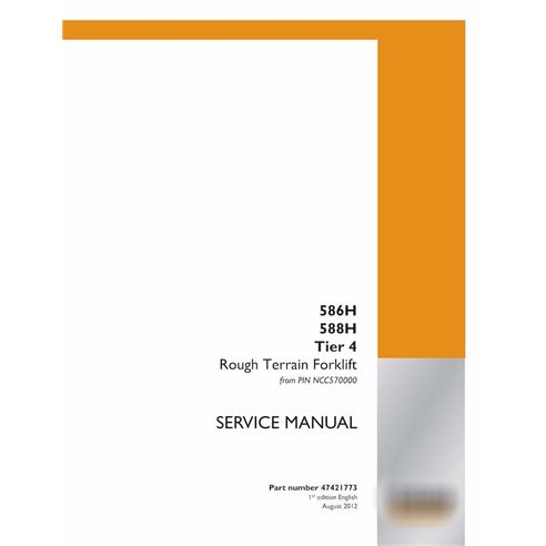 Manual de servicio en pdf de la carretilla elevadora Case 586H, 588H Tier 4