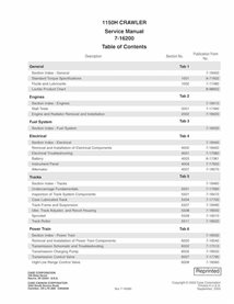 Manuel d'entretien pdf du bouteur Case 1150H