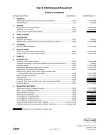 Manuel d'entretien pdf de l'excavatrice Case 9007B