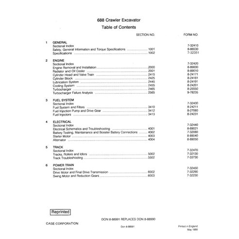Manual de serviço em pdf do trator de esteira Case 688