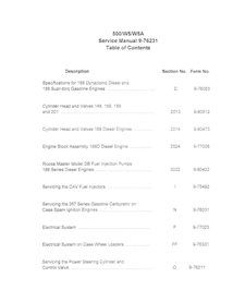 Manual de servicio en pdf del cargador de ruedas Case 500, W5, W5A