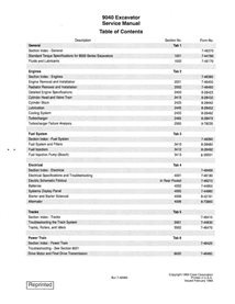 Manual de serviço em pdf da escavadeira Case 9040