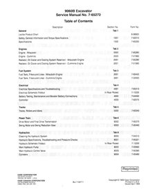 Manual de servicio pdf de la excavadora Case 9060B
