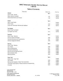 Manual de servicio del manipulador telescópico Case 689G en pdf