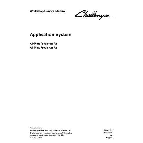 Challenger AirMax Precision R1, R2 Application System PDF Manuel d'entretien de l'atelier - Challenger manuels - CHAl-79037382B