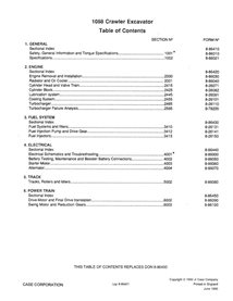 Manual de servicio pdf de la excavadora Case 1088