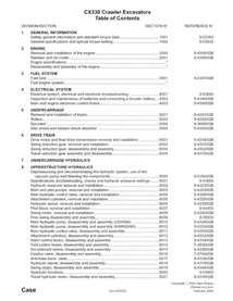 Manual de serviço em pdf da escavadeira Case CX330
