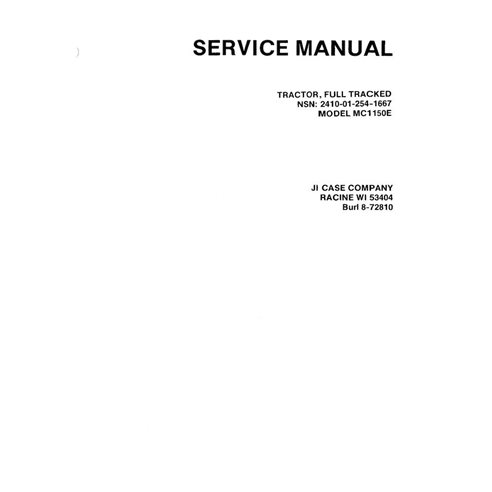 Manual de servicio en pdf de la topadora sobre orugas Case MC1150E
