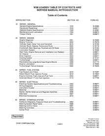Manual de serviço em pdf da carregadeira de rodas Case W36