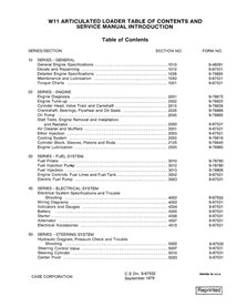 Manuel d'entretien pdf du chargeur Case W11