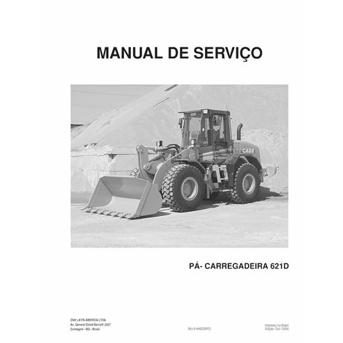 Manual de serviço em pdf da carregadeira de rodas Case 621D PT