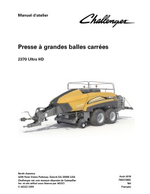 Challenger 2370 Ultra HD presse à balles pdf manuel d'entretien de l'atelier FR - Challenger manuels - CHAL-79037380C