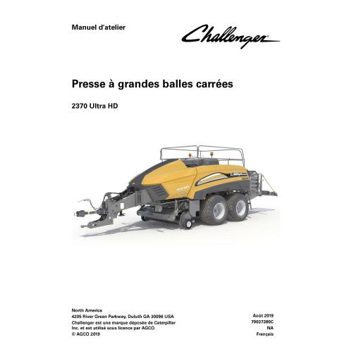 Empacadora Challenger 2370 Ultra HD pdf manual de servicio de taller FR - Challenger manuales