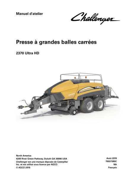 Challenger 2370 Ultra HD baler pdf workshop service manual FR - Challenger manuals - CHAL-79037380C