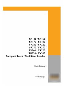 Case SR130-SR250, SV185-SV300, TR270, TR320, TV380 Tier 3 skid steer loader pdf parts catalog 