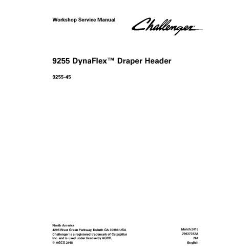 Challenger 9255 draper header pdf taller manual de servicio - Challenger manuales