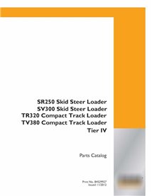 Case SR250, SV300, TR320, TV380 Tier 4 skid steer loader pdf parts catalog 