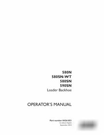 Case 580N, 580SN, 580SN-WT, 590SN backhoe loader pdf operator's manual 