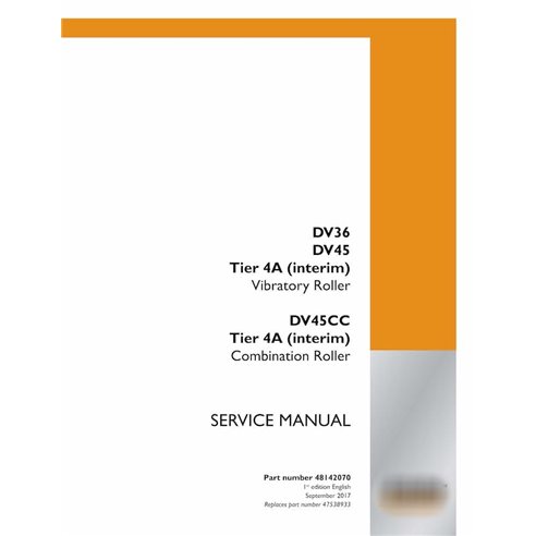 Case DV36, DV45, DV45CC Tier 4a roller pdf service manual 