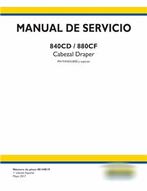 New Holland 840CD, 880CF draper header pdf service manual ES