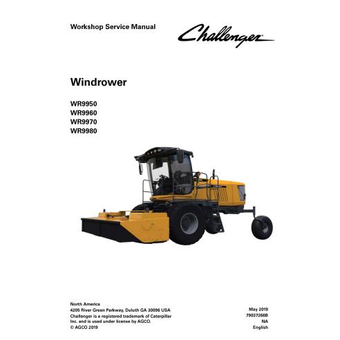 Challenger WR9950, WR9960, WR9970, WR9980 windrower automotor manual de serviço de oficina em pdf - Challenger manuais