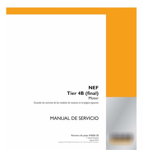 Case NEF Tier 4B F4DFE413x, F4DFE613x, F4DFE613x, F4HFE613x motor pdf manual de serviço ES