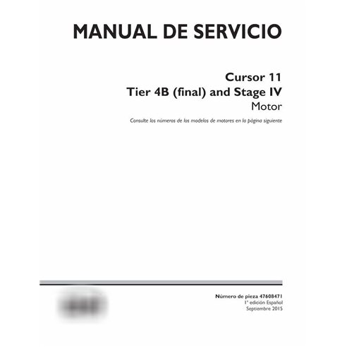 Manuel d'entretien pdf du moteur Case Cursor 11 Tier 4B ES