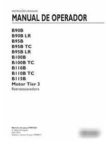 New Holland B90B, B95B, B100B, B115B Tier 3 backhoe loader pdf operator's manual PT