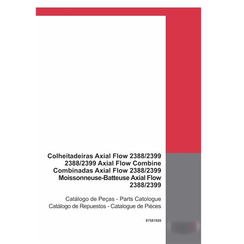 Case 2388, 2399 cosechadora catálogo de piezas en pdf