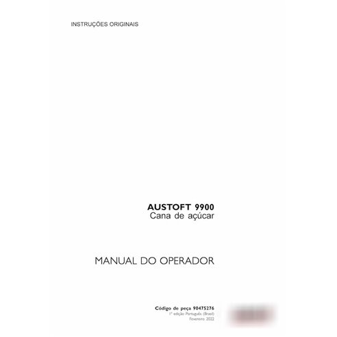 Récolteuse de canne à sucre Case Austoft A9900 pdf manuel de l'opérateur PT
