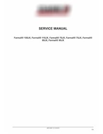 Manuel d'entretien pdf pour tracteur Case Farmall 110JX, 100JX, 90JX, 80JX, 75JX, 70JX