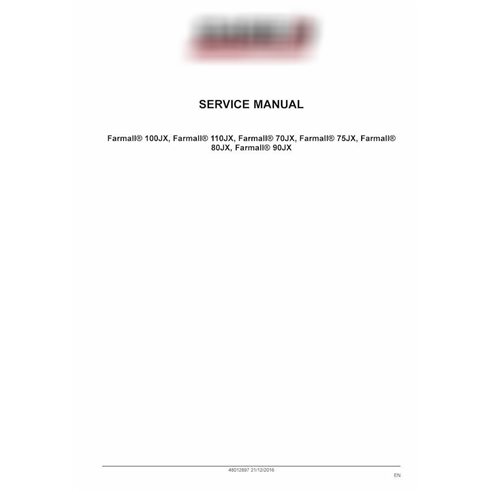 Case Farmall 110JX, 100JX, 90JX, 80JX, 75JX, 70JX manual de servicio del tractor pdf