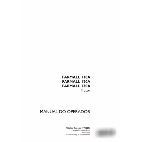 Manual do operador Case Farmall 110A, 120A, 130A pdf PT