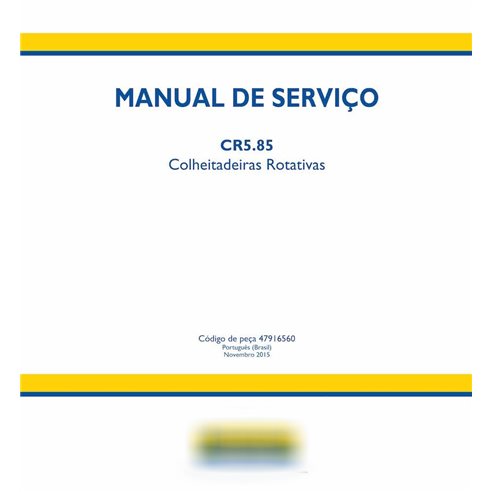 Manuel d'entretien PDF de la moissonneuse-batteuse New Holland CR5.85 PT
