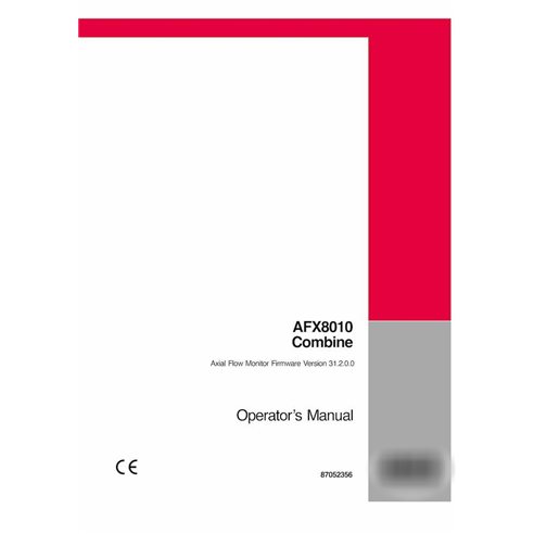 Manuel d'utilisation PDF de la moissonneuse-batteuse Case AFX8010