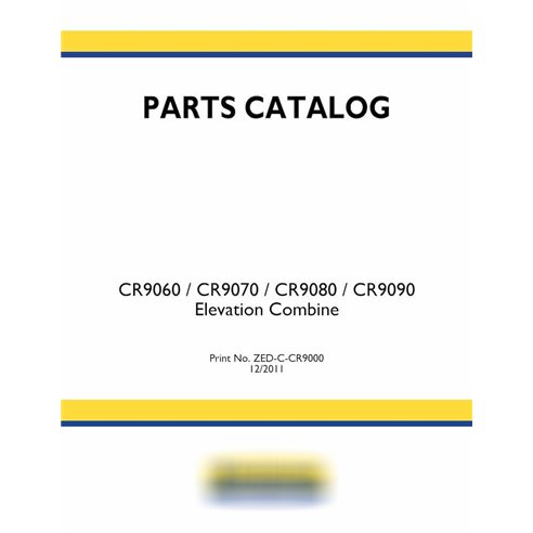 Catalogue de pièces PDF pour moissonneuse-batteuse New Holland CR9060, CR9070, CR9080, CR9090