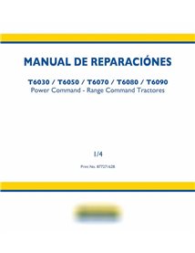 Tractor New Holland T6030, T6050, T6070, T6080, T6090 manual de servicio pdf ES