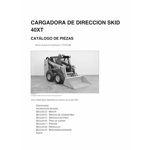 Minicargadora Case 40XT catálogo de piezas pdf ES