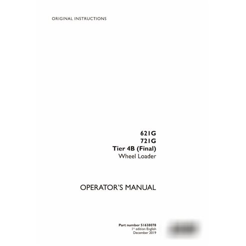 Manuel de l'opérateur pdf des chargeuses sur pneus Case 621G, 721G Tier 4B