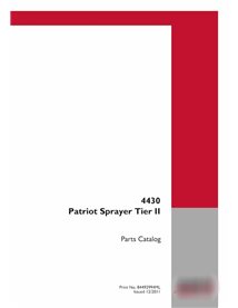 Catálogo de peças em pdf do pulverizador Case 4430 Patriot Tier II