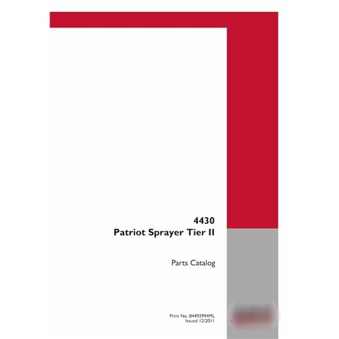 Case 4430 Patriot Tier II sprayer pdf parts catalog 