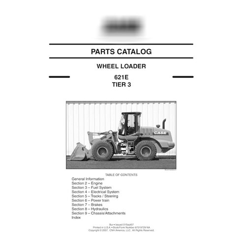 Case 621E Tier 3 wheel loader pdf parts catalog