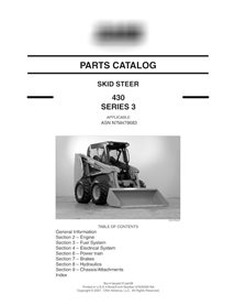 Catalogue de pièces pdf pour chargeuse compacte Case 430 série 3