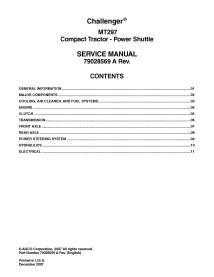 Manual de serviço pdf do trator compacto Challenger MT297 - Challenger manuais - CHAL-79028569